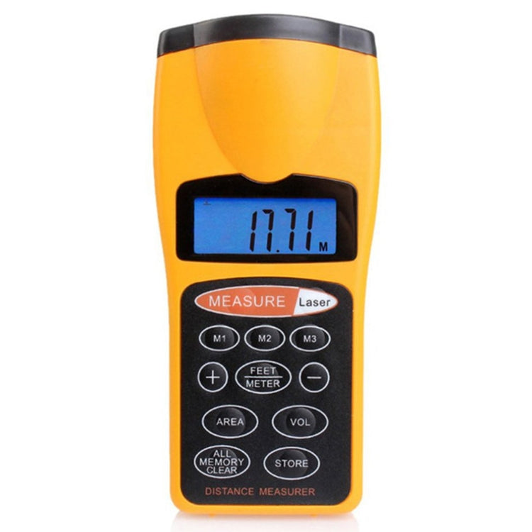 Misuratore di distanza ad ultrasuoni LCD da 1,8 pollici con punto laser rosso, CP-3007 (1,5-60 piedi), CP-3007 Misuratore di distanza ad ultrasuoni LCD da 1,8 pollici con punto laser rosso, CP-3007 (1,5-60 piedi), CP-3007